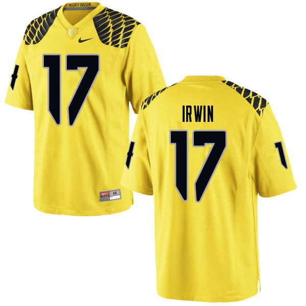 Men #17 Mike Irwin Oregn Ducks College Football Jerseys Sale-Yellow